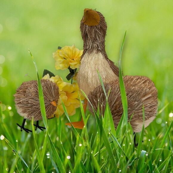 SET OF 3 STRAW EASTER DUCK FAMILY - Picture 3 of 7